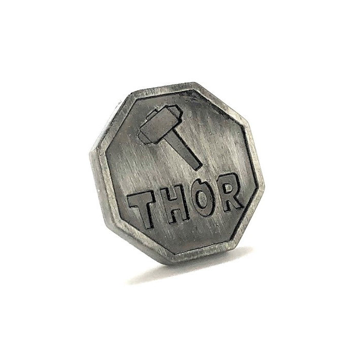 Enamel Pin Vintage Thor Hamer Lapel Pin Heavy Tie Tack Pewter Image 2