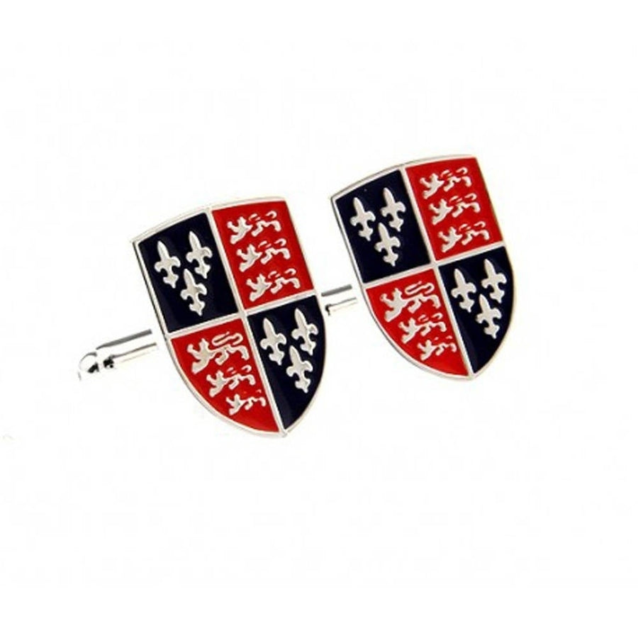 Silver Tone Royal Coat of Arms of England Shield Cufflinks Very Cool Cuff Links Image 1