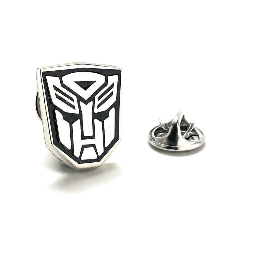 Autobots Cufflinks Super Hero Transformers Lapel Pin Silver Black Show Off Your Hero Keepsakes Cool Fun Collector Comes Image 1