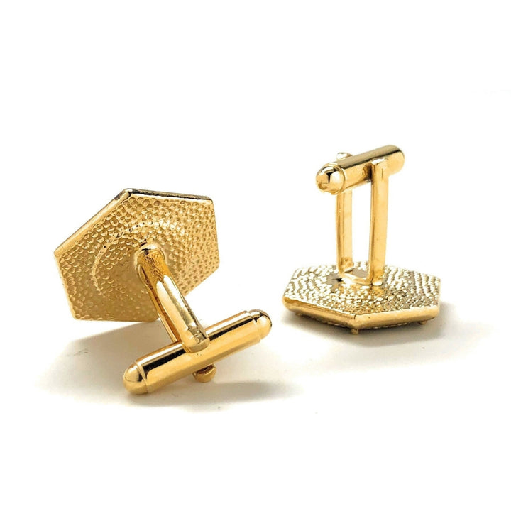 Gold Enamel Roman Cufflinks Centurian Solid Pillar Post Cuff Links Great Detailed Very Cool Comes with Gift Box Image 3