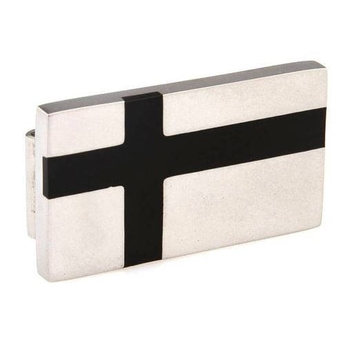 Stainless Steel and Black Enamel Cross Money Clip  Dad's Money Clip Image 1