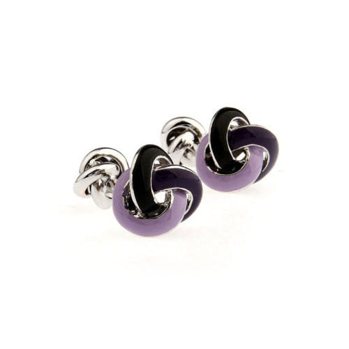Double Ended Lavender Dark Purple Knots Cufflinks Cuff Links Image 2