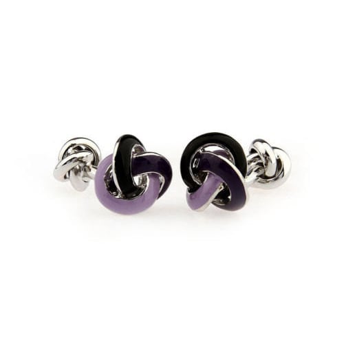 Double Ended Lavender Dark Purple Knots Cufflinks Cuff Links Image 3