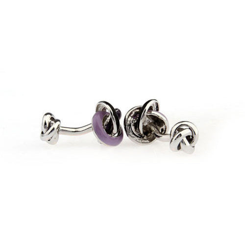 Double Ended Lavender Dark Purple Knots Cufflinks Cuff Links Image 4