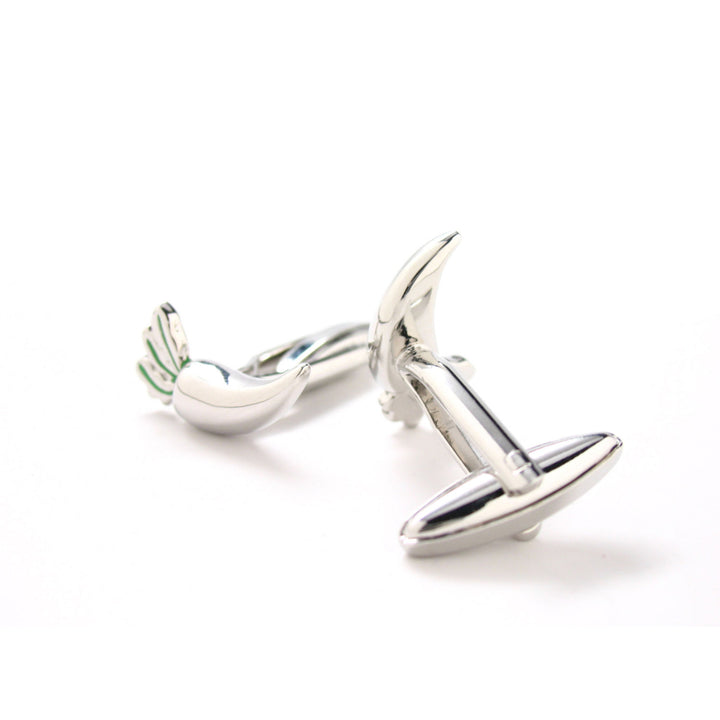 Carrot Cufflinks Food Cook Cooking Rabbit Shiny Silver Cuff Links Comes with Gift Box Image 3