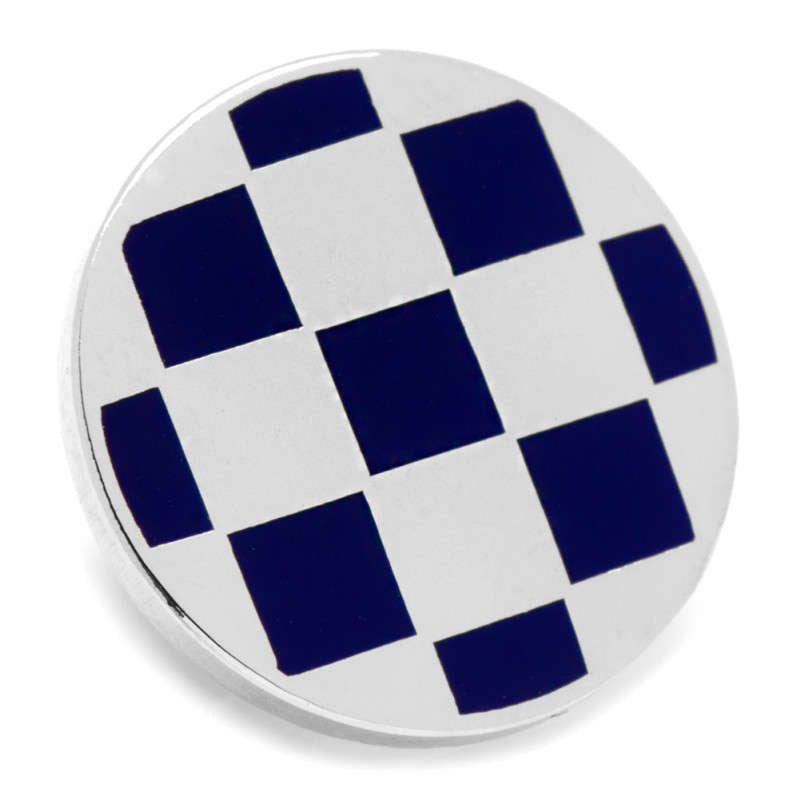 Blue White Lapel Pin Collector Throwback Blue and White Checkered Lapel Pin Tie Tac Tie Pin Image 1