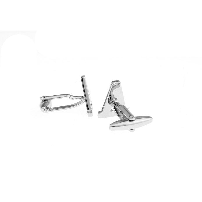 Classic "A" Cufflinks Silver Tone Initial Alphabet Cut Letters A Cuff Links Groom Father Bride Wedding Anniversary Image 2