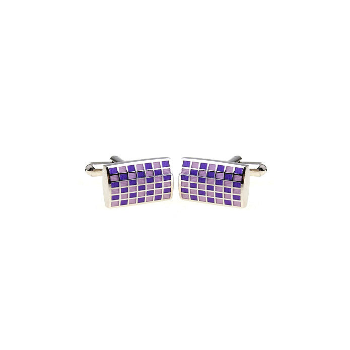 Cufflinks Silver with Purple and Pink Squares Cufflinks Cuff Links Image 2