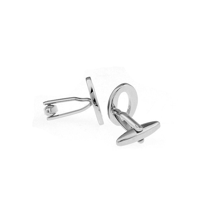 Silver Tone Number "0" Cufflinks Mathematics  0 Cut Numbers Personal Cuff Links Image 2