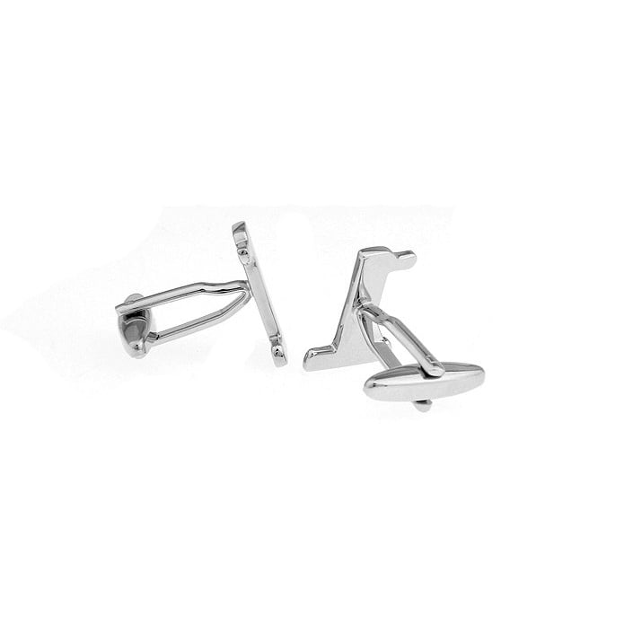 Silver Tone Number "1" Cufflinks Silver Tone  1 Cut Numbers Personal Cuff Links Image 2