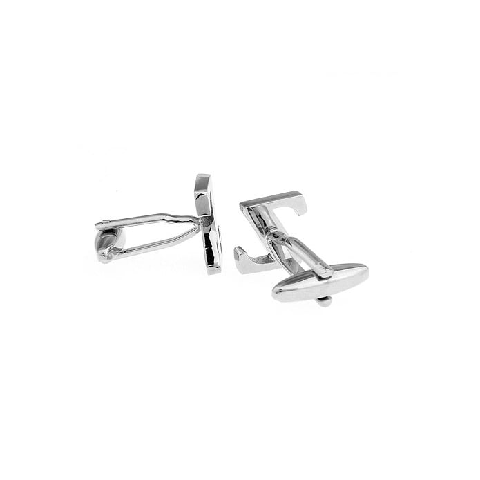 Classic "Z" Cufflinks Silver Tone Initial Alaphabet Cut Letters Z Cuff Links Groom Father Bride Wedding  Box Fathers Day Image 2