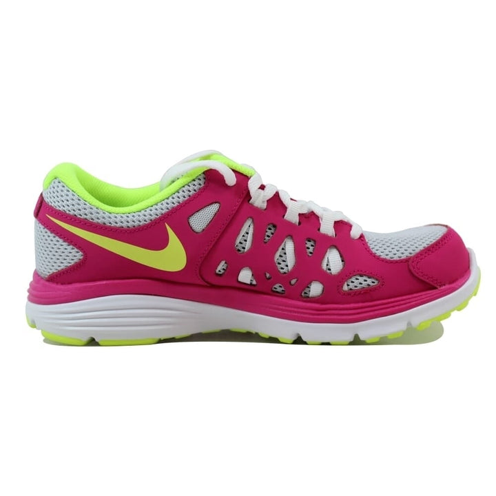 Nike Dual Fusion Run 2 Pure Platinum/Volt Ice-Vivid Pink 599793-005 Grade-School Image 4