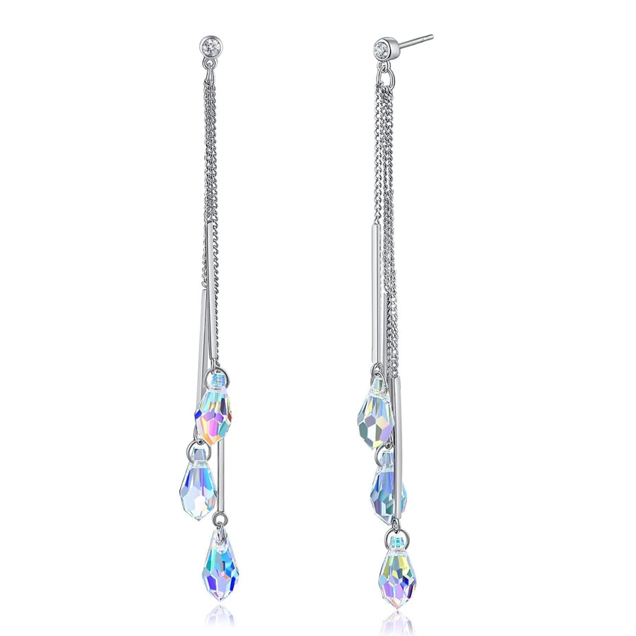 Aurora Borealis Chandelier Drop Earrings With Swarovski Elements Image 1