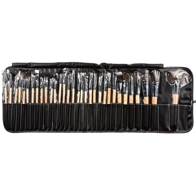 32pcs Nylon Wool Bristle Wooden Handle Professional Cosmetic Brush Set Image 4