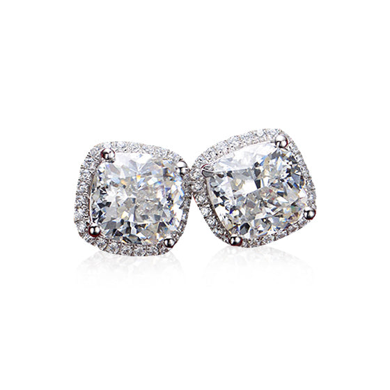 CZ Halo Stud in Sterling Silver 3.50 CTTW Image 1