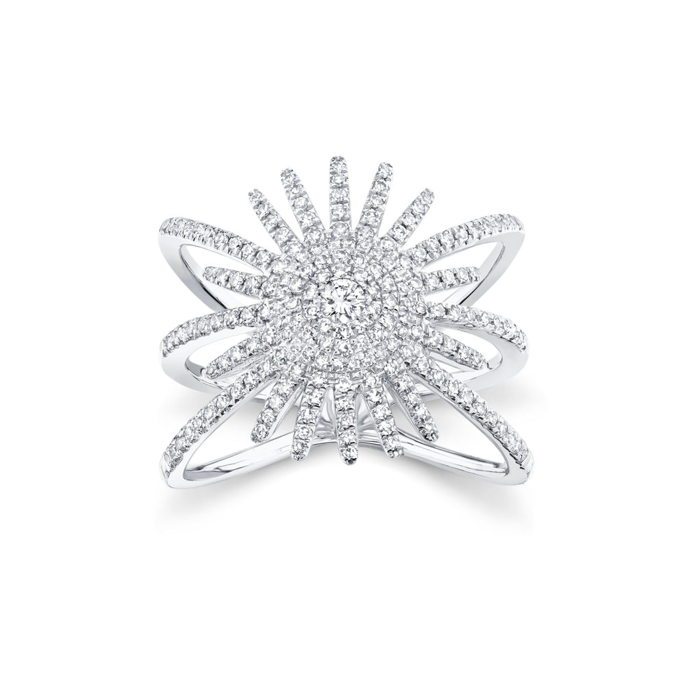 Multi Band Starburt Crystal Ring Made With Swarovski Elements Image 2