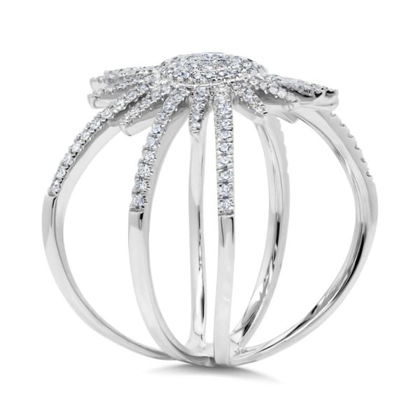 Multi Band Starburt Crystal Ring Made With Swarovski Elements Image 3
