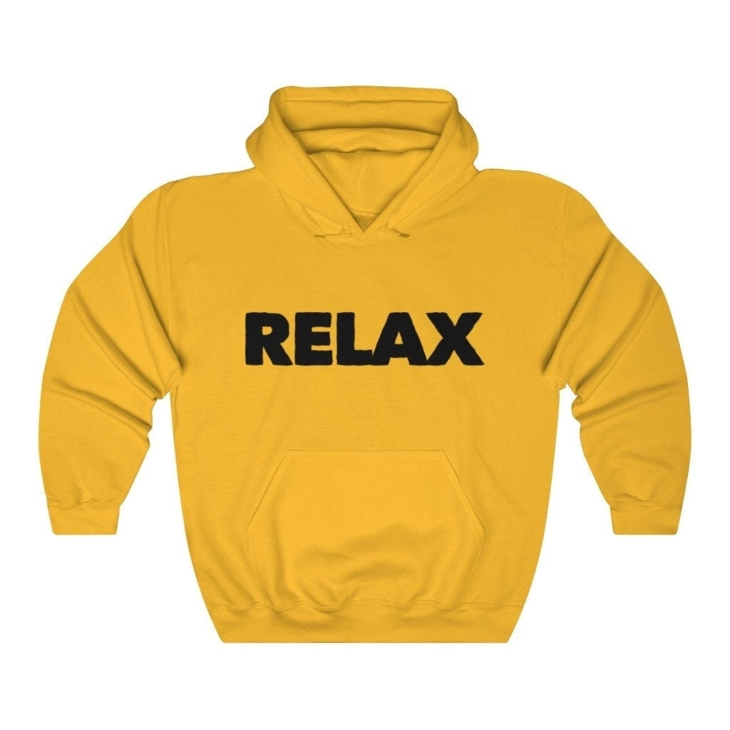 Relax Hoodie Unisex Heavy Blend Hooded Sweatshirt Word Hoodie Yellow White Gray and Red Image 2