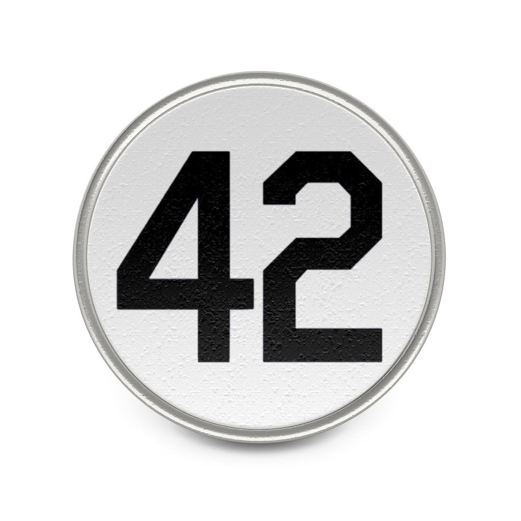 Fashion Pin Metal Pin 42 Lapel Pin Silver with Black Number Forty Two Honoring Baseball's Barrier Breaker Tie Tack Image 2