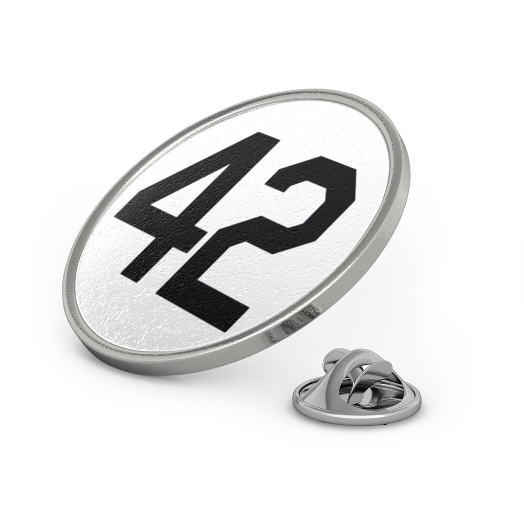 Fashion Pin Metal Pin 42 Lapel Pin Silver with Black Number Forty Two Honoring Baseball's Barrier Breaker Tie Tack Image 3