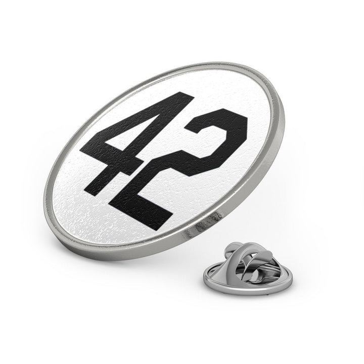 Fashion Pin Metal Pin 42 Lapel Pin Silver with Black Number Forty Two Honoring Baseballs Barrier Breaker Tie Tack Image 3