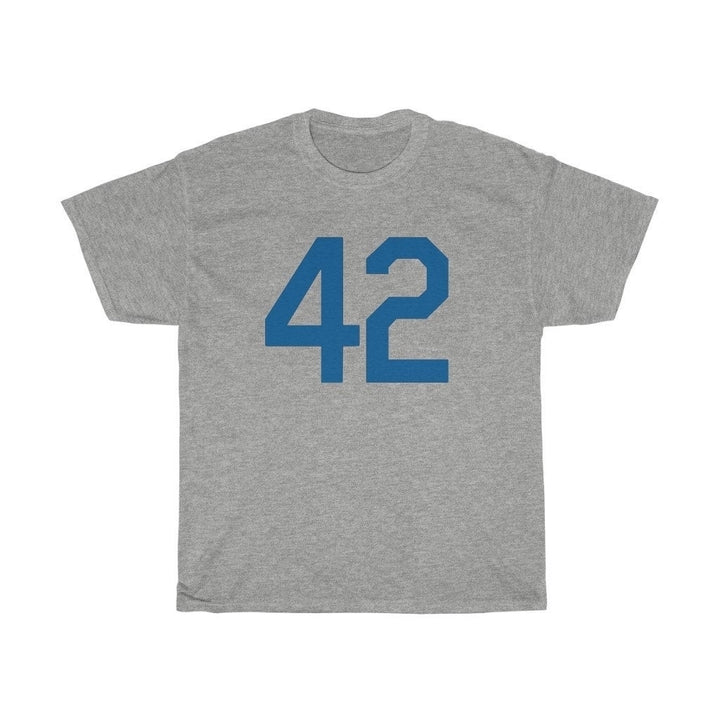 Baseball Tee Shirt Unisex Heavy Cotton T Shirt Blue Number Forty Two Honoring Baseballs Barrier Breaker Baseball T Shirt Image 4