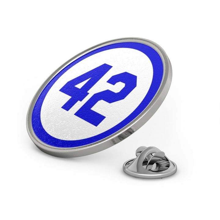 Baseball Pin Metal Pin 42 Lapel Pin Silver with Blue Number Forty Two Honoring Baseball's Barrier Breaker Tie Tack Image 3