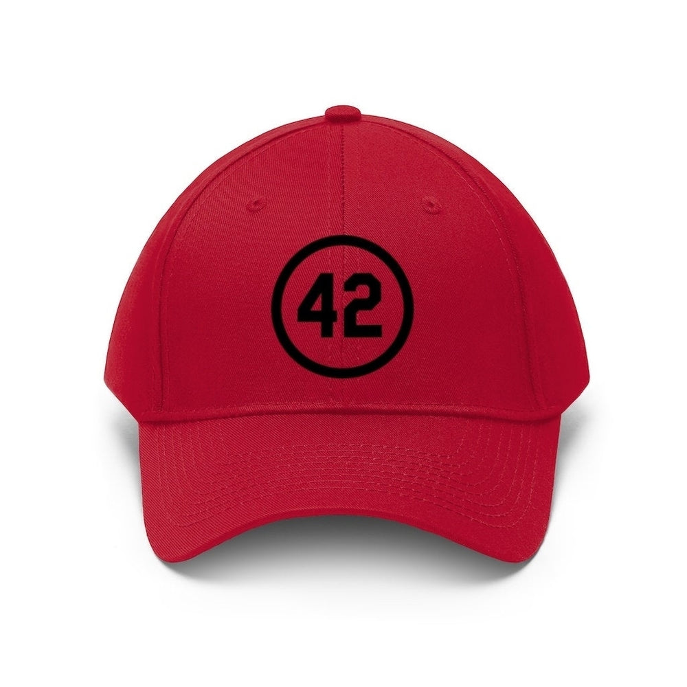 Unisex Twill Hat Number Forty Two Honoring Baseball's Barrier Breaker 42 Hat Baseball Hat Boyfriend Gift Fun Hat Image 2