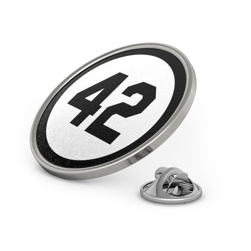 Metal Pin 42 Lapel Pin Silver with Black Number Forty Two Honoring Baseball's Barrier Breaker Tie Tack Collector Pins Image 3
