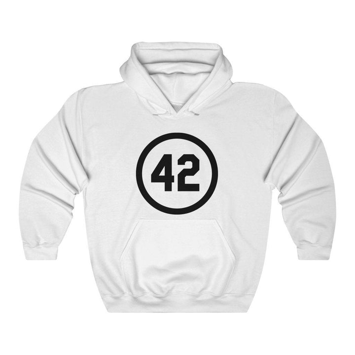 Honoring Baseballs Barrier Breaker Famous Number 42 Baseball Forty Two Unisex Heavy Blend Hooded Sweatshirt Image 3