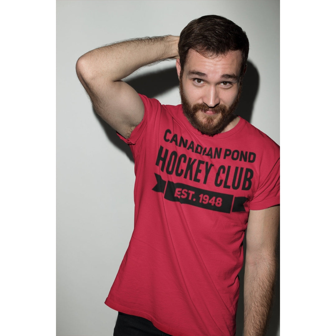 Hockey T Shirt Canadian Pond Hockey Club Unisex Jersey Short Sleeve Tee Hockey Team Player Coach Goalie Image 1