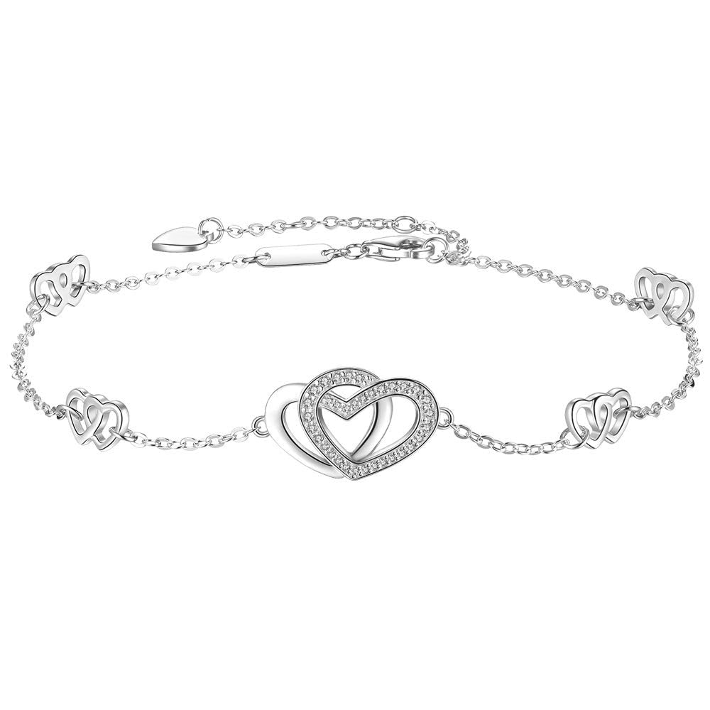 Interlock Crystal Heart Station Bracelet Made With Swarovski Elements Image 2