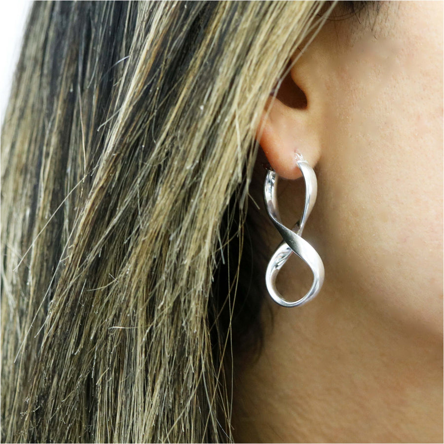 Italian Sterling Silver Infinity Hoop Earrings Image 1