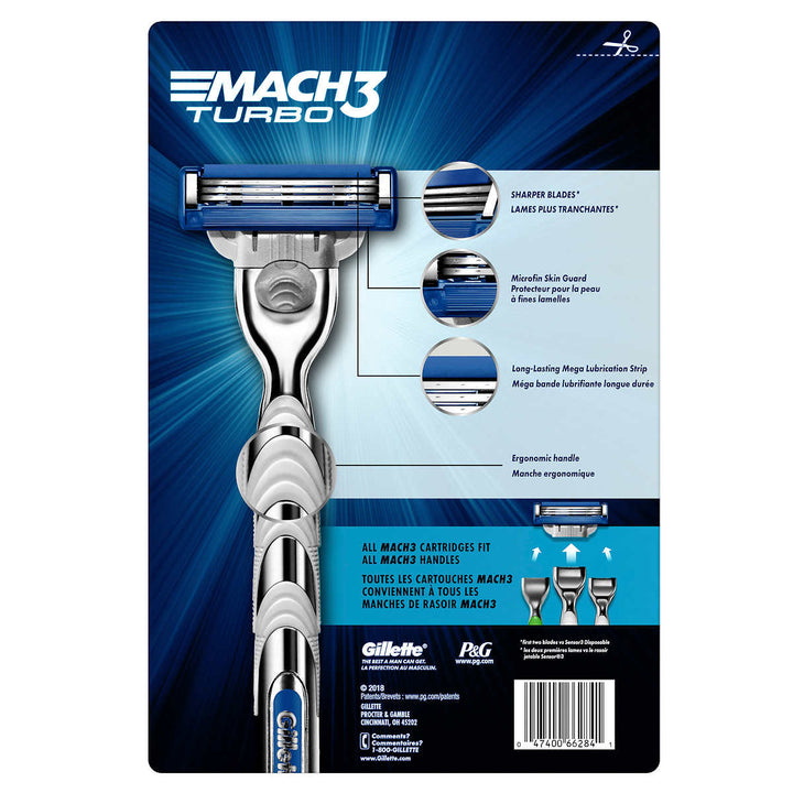 Gillette Mach3 Turbo Mens Razor Blade Refills 20 Count Mens Razors Blades Image 2