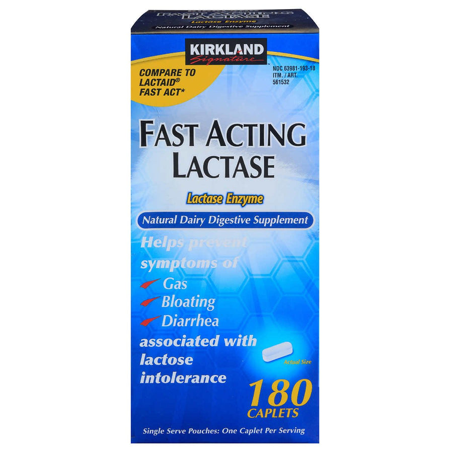 Kirkland Signature Fast Acting Lactase 180 Caplets Image 1