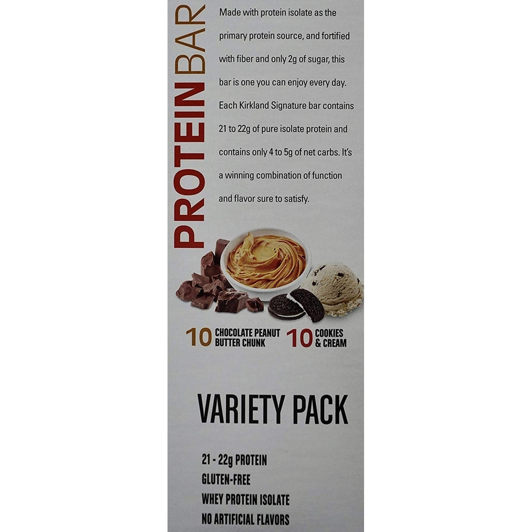 Kirkland Signature Protein Bars Chocolate P.B. Chunk/Cookies and Cream 20-2.12 Oz Image 2