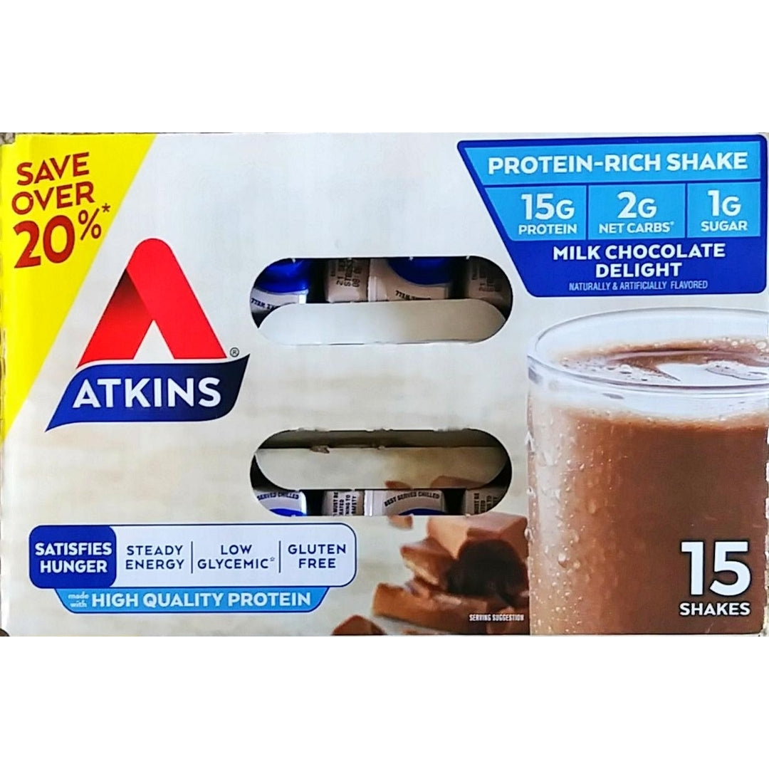 Atkins Milk Chocolate Ready to Drink Shake (15 Pack 11 Fluid Ounce) Image 1