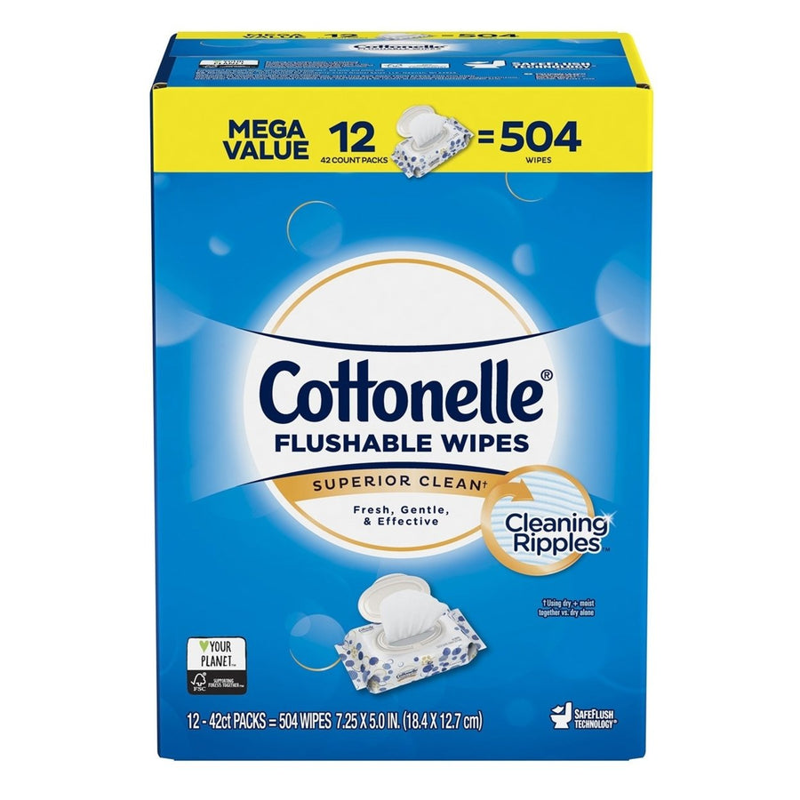 Cottonelle Flushable Wipes (504 Count) Image 1