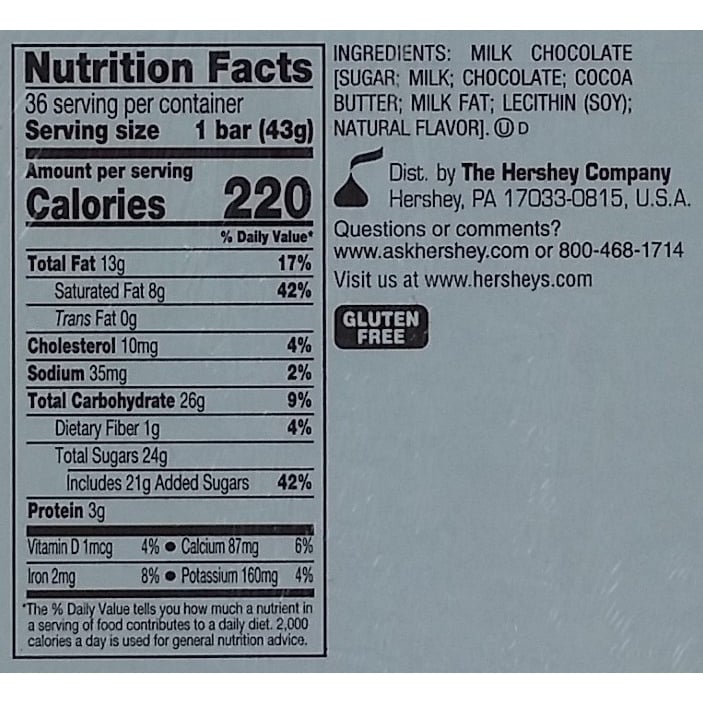 Hersheys Milk Chocolate Bars (1.55 Ounce 36 Count) Image 4