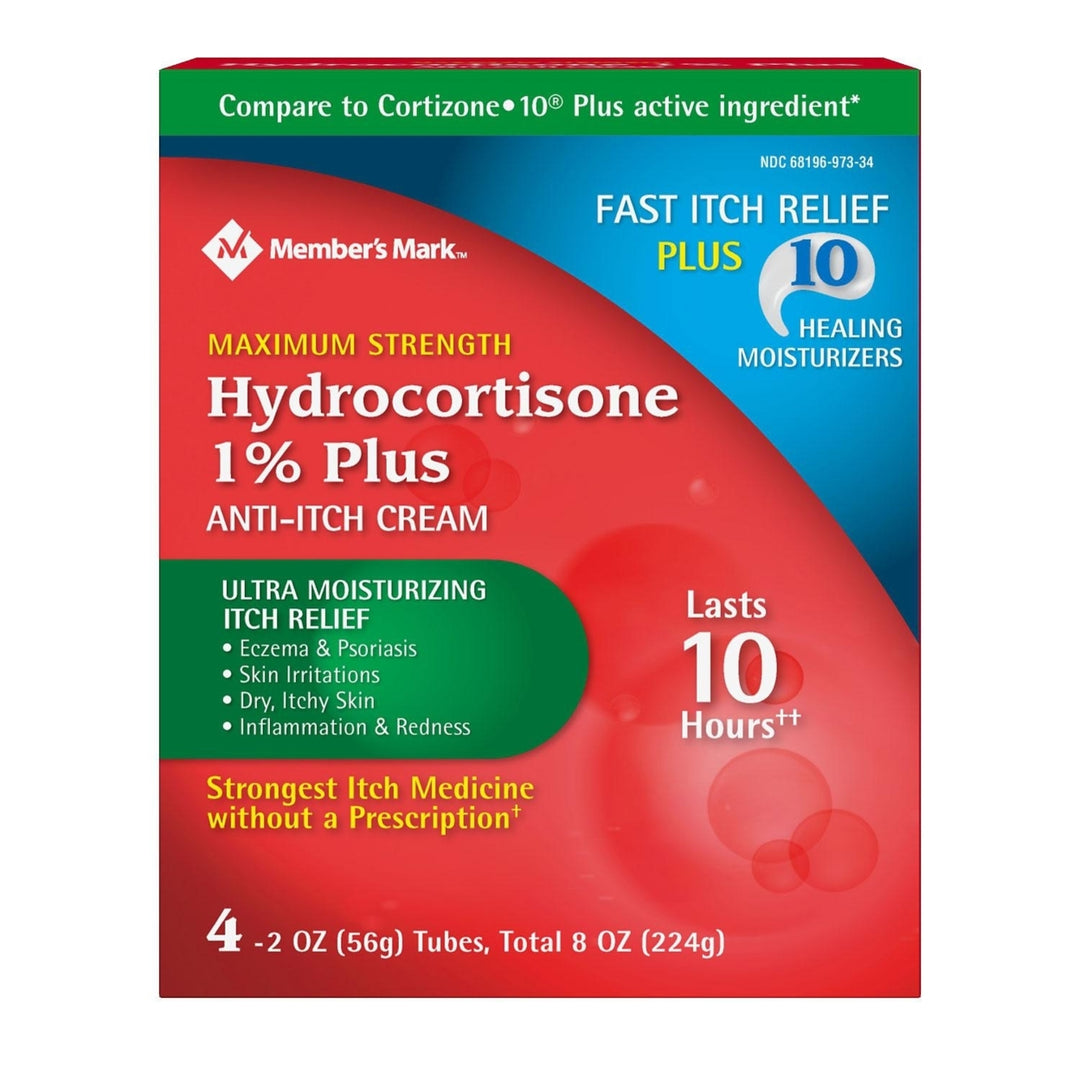 Members Mark Hydrocortisone 1% Cream Plus 10 Moisturizers (4 x 2 Ounce) Image 2