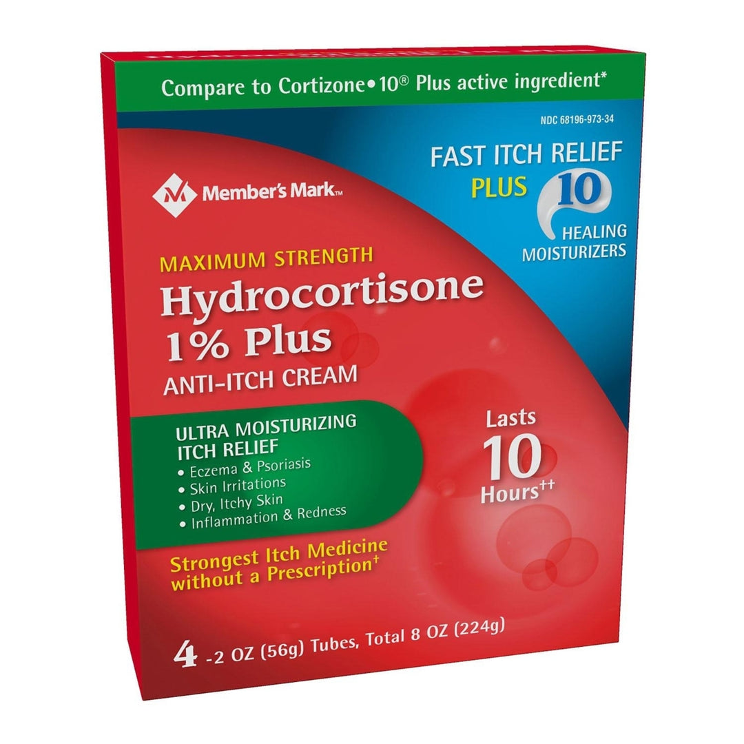 Members Mark Hydrocortisone 1% Cream Plus 10 Moisturizers (4 x 2 Ounce) Image 3