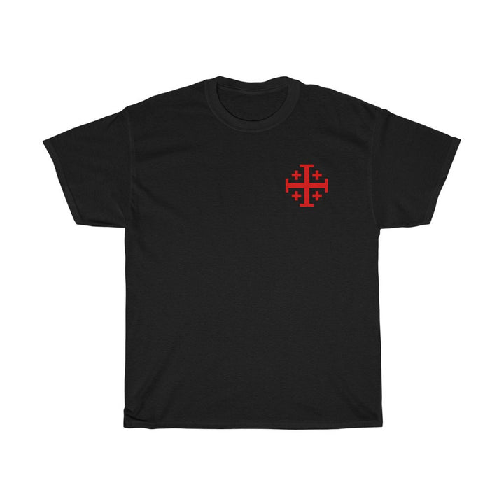 Knights Templar Tee Shirt Jerusalem Cross T Shirt Crusaders Cross Tee Shirt Five Fold Cross T-Shirt Unisex Heavy Cotton Image 2