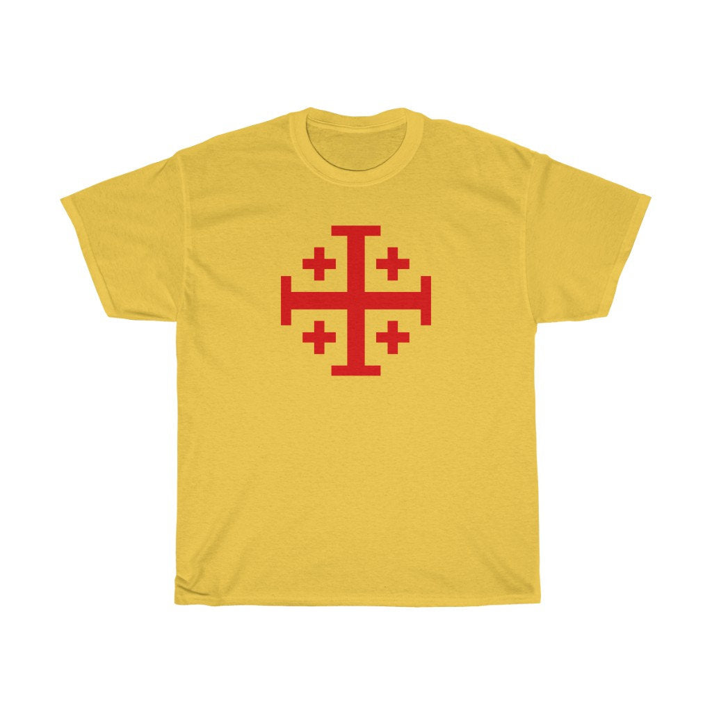Knights Templar T-Shirt Jerusalem Cross T Shirt Crusaders Cross Tee Shirt Five Fold Cross T-Shirt Four Color Choices Image 4