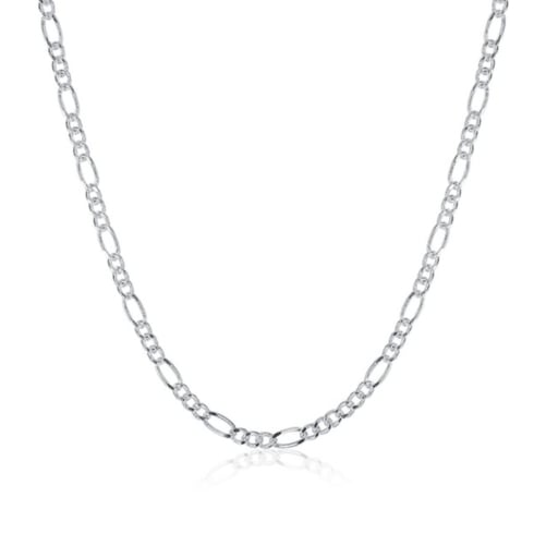 3 mm .925 Sterling Silver Italian Figaro Link Chain Image 2