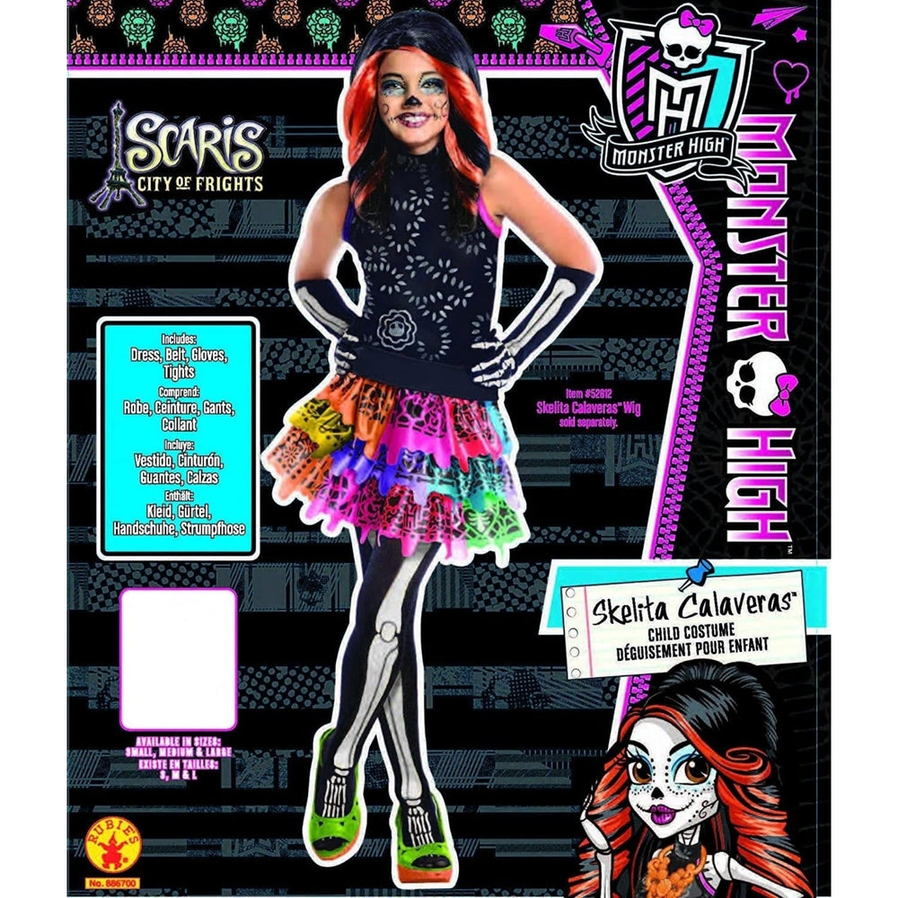 Monster High Skelita Calaveras Costume Set Size L 12-14 Girls Rubies 886700 Image 2