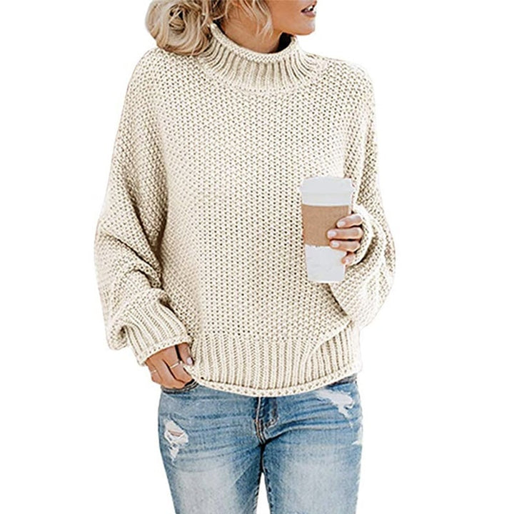 Womens Thick Line Turtleneck Sweater Image 1