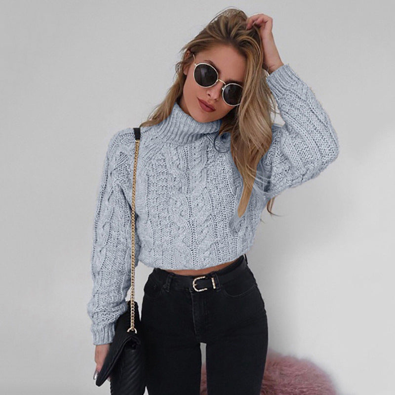 Womens Short Turtleneck Sweater Image 4