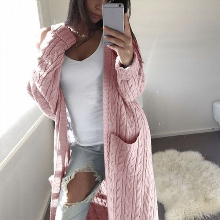 Womens Long Twist Sweater Cardigan Image 4