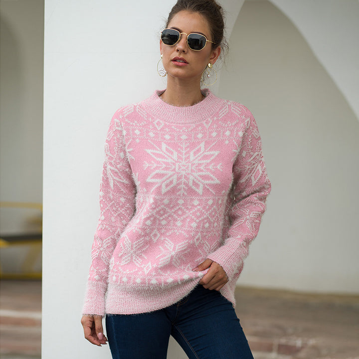 Womens Christmas Snowflake Pullover Image 1