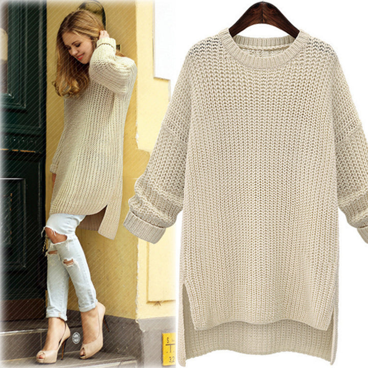 Womens Midi Split Sweater Coat Image 1